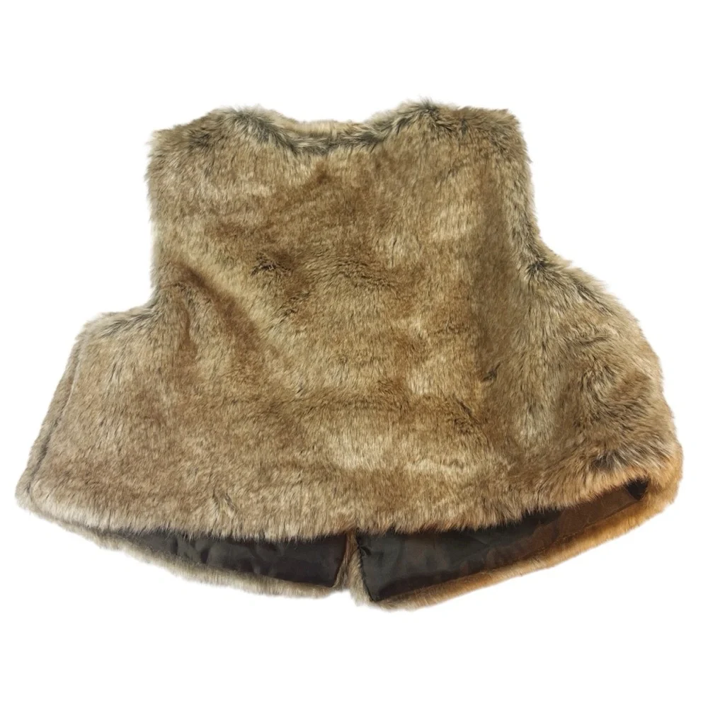 Old Navy Girls Faux Fur Vest in Brown Size 12-18 Months Fall Style‎